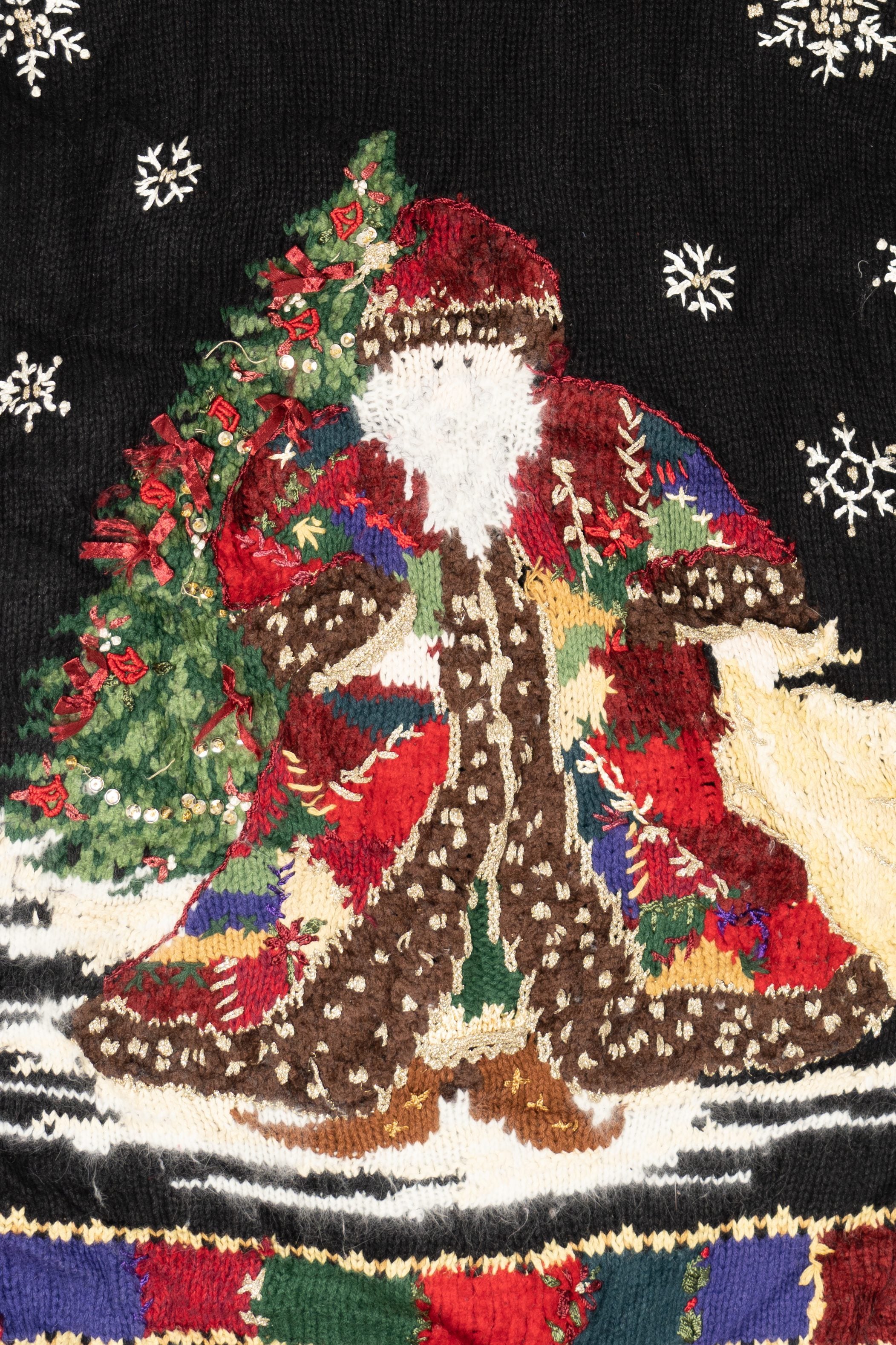 Vintage Tiara Santa Ugly Christmas Pullover (1990s)