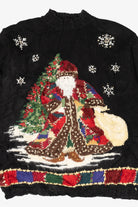 Vintage Tiara Santa Ugly Christmas Pullover (1990s)