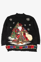 Vintage Tiara Santa Ugly Christmas Pullover (1990s)