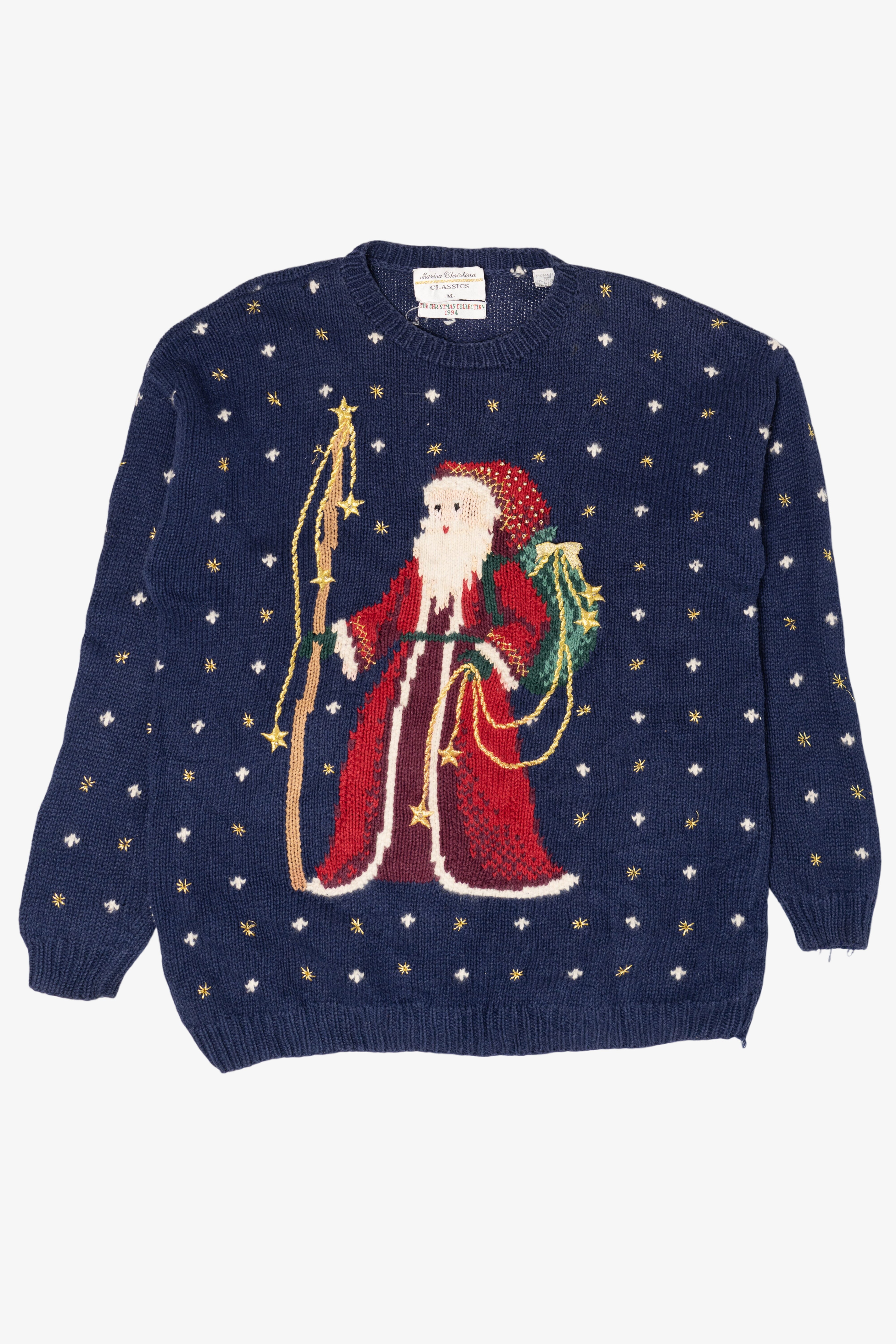 Vintage Marisa Christina Santa Ugly Christmas Sweater (1990s)