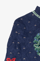 Vintage Hand Knit Wreaths Ugly Christmas Sweater (1990s)