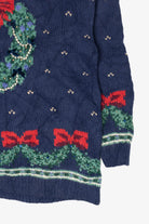 Vintage Hand Knit Wreaths Ugly Christmas Sweater (1990s)