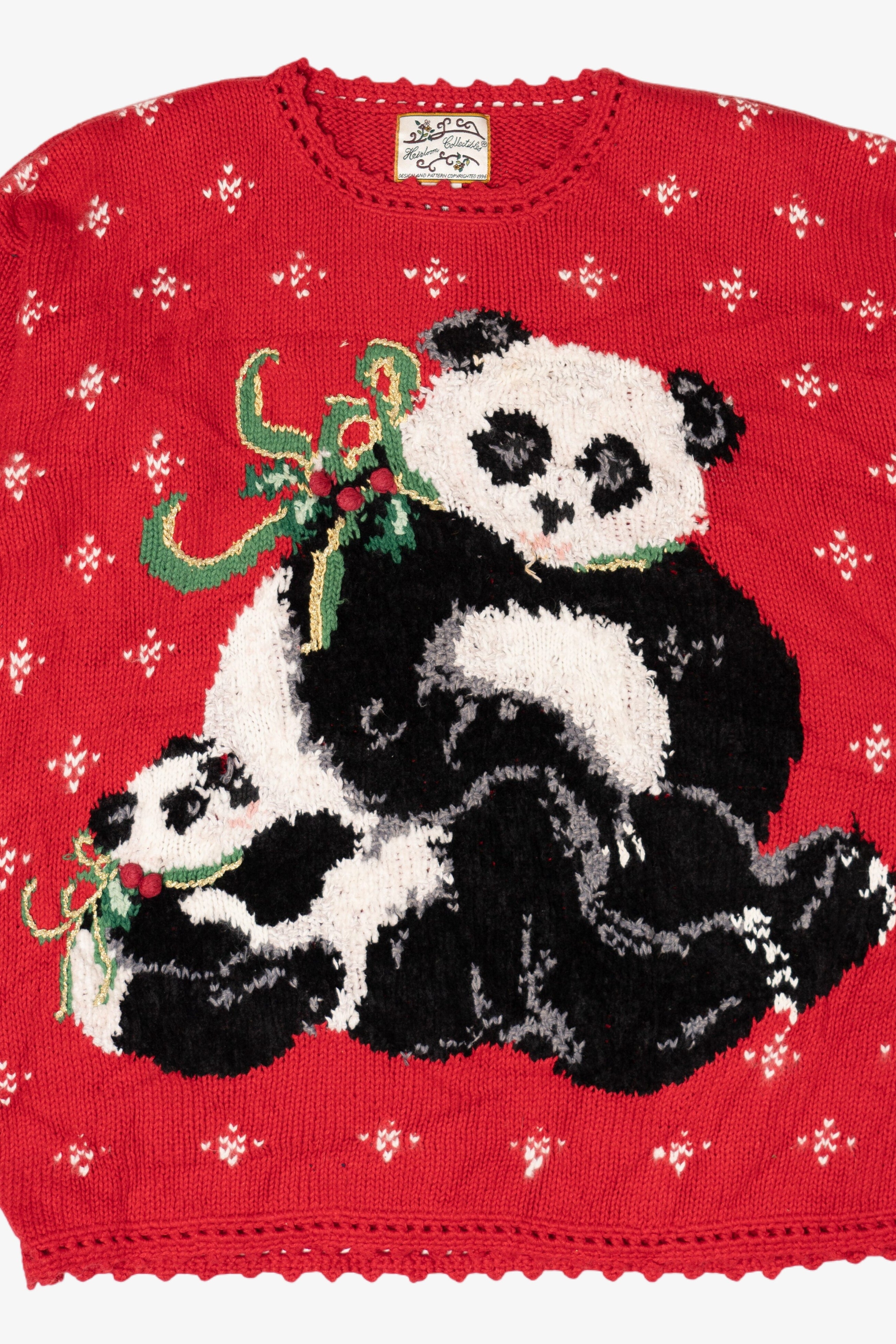 Vintage Panda Bears Ugly Christmas Pullover (1990s)