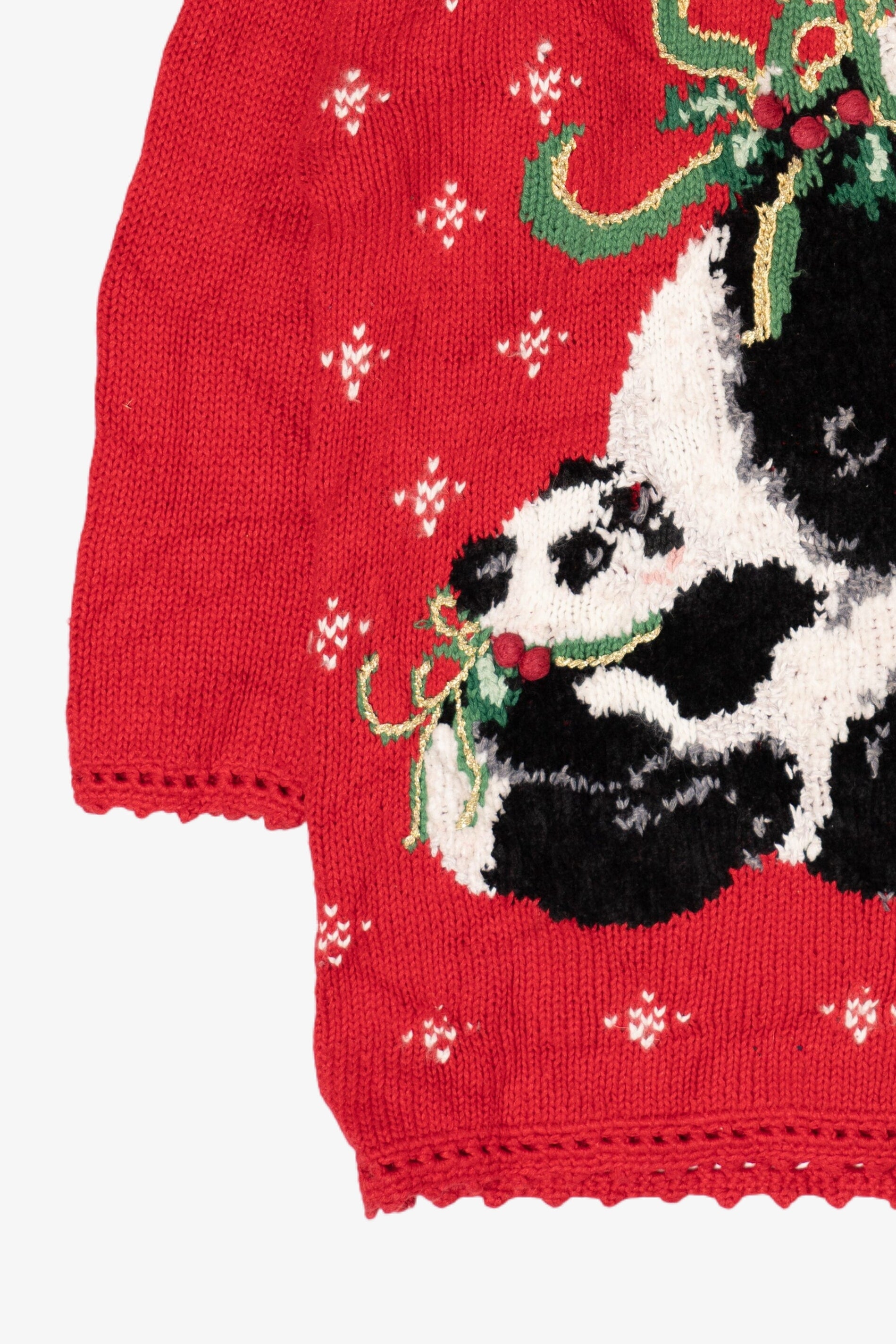 Vintage Panda Bears Ugly Christmas Pullover (1990s)