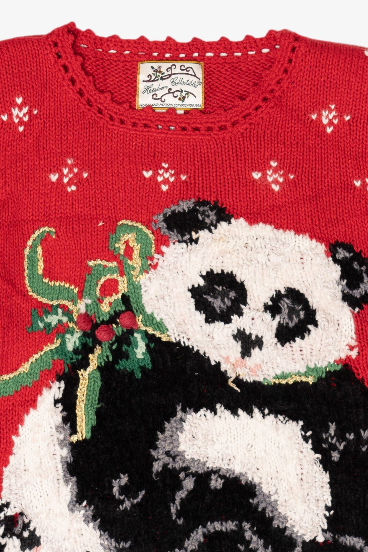Vintage Panda Bears Ugly Christmas Pullover (1990s)