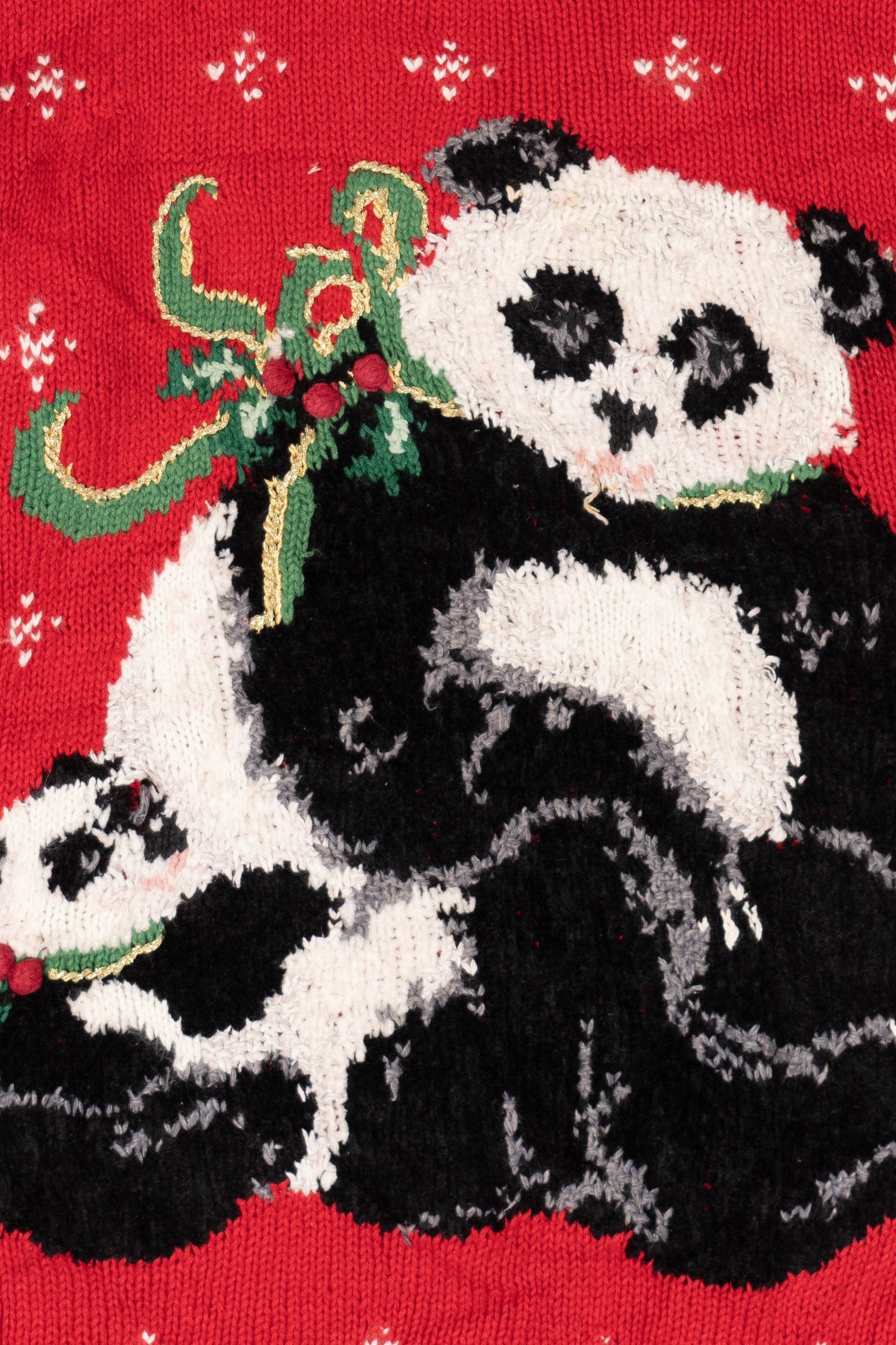 Vintage Panda Bears Ugly Christmas Pullover (1990s)