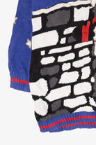 Vintage Santa Going Down the Chimney Ugly Christmas Sweater (1990s)