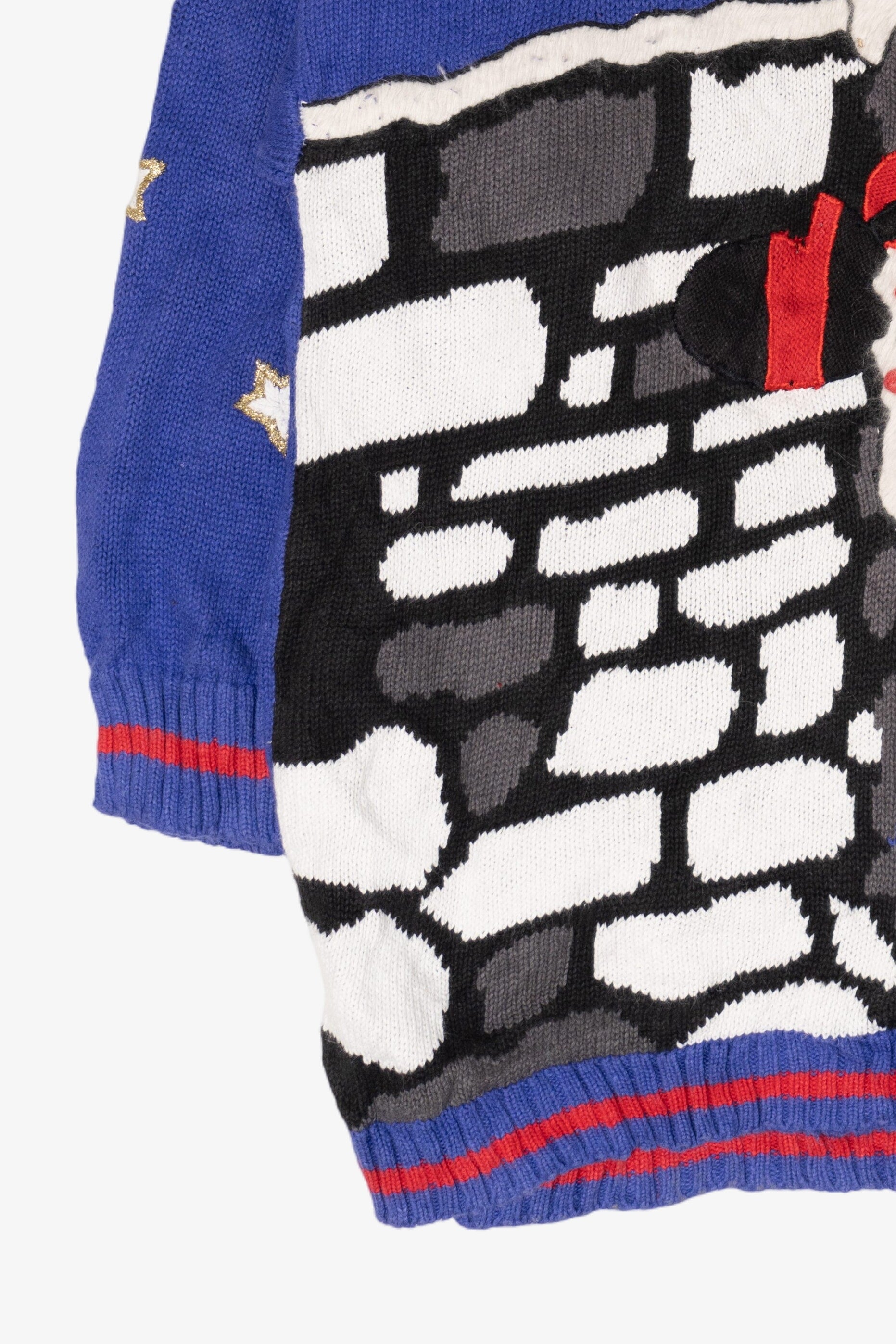 Vintage Santa Going Down the Chimney Ugly Christmas Sweater (1990s)