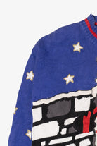 Vintage Santa Going Down the Chimney Ugly Christmas Sweater (1990s)