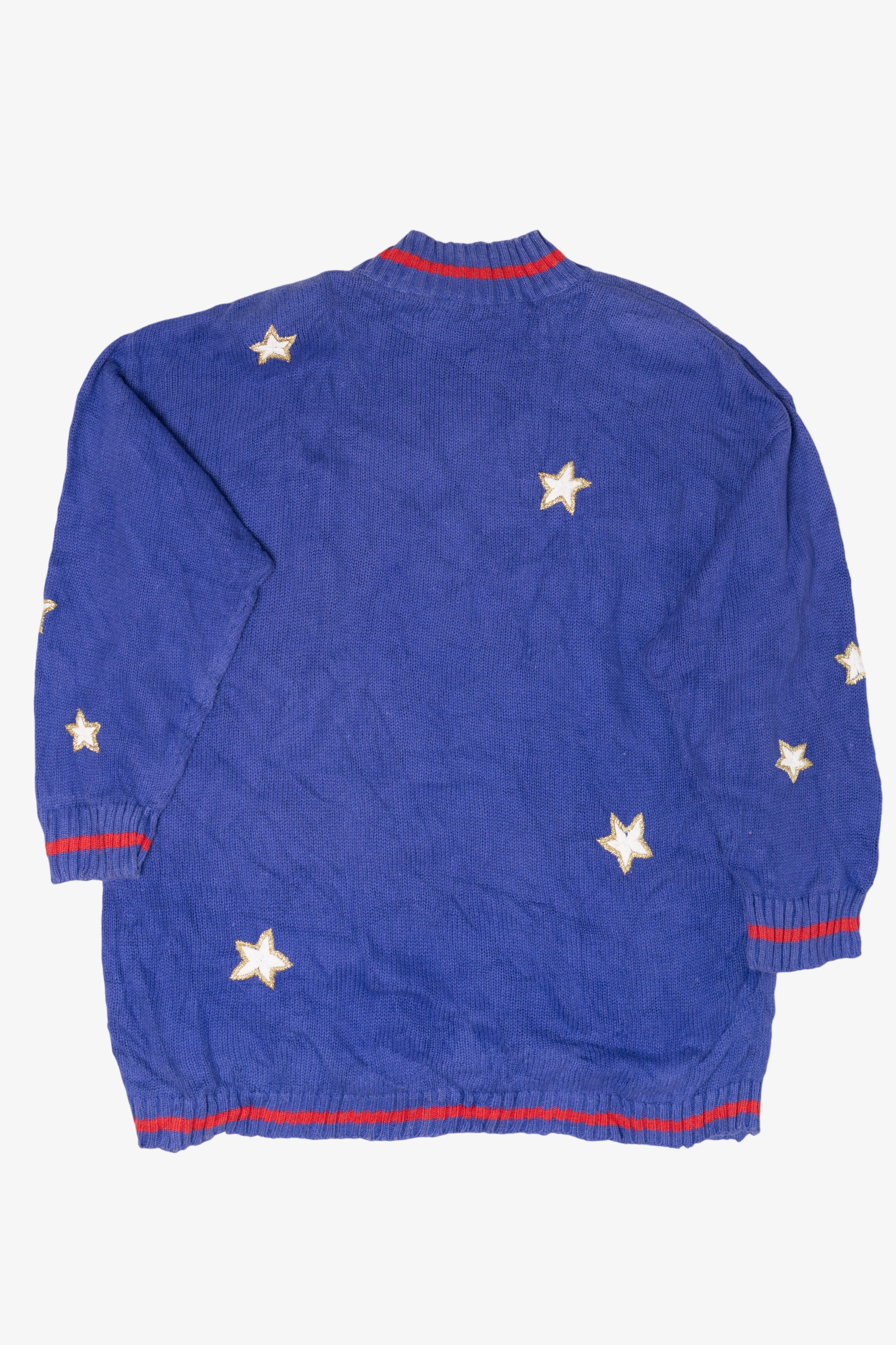 Vintage Santa Going Down the Chimney Ugly Christmas Sweater (1990s)