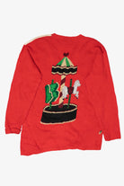 Vintage Hand Knit Carousel Ugly Christmas Sweater (1990s)