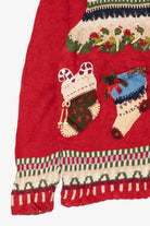 Vintage Nutcracker Stockings Ugly Christmas Sweater (1990s)