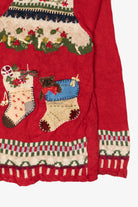 Vintage Nutcracker Stockings Ugly Christmas Sweater (1990s)