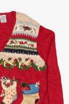 Vintage Nutcracker Stockings Ugly Christmas Sweater (1990s)