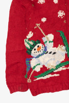 Vintage Snowmen Skiing Ugly Christmas Sweater (1990s)