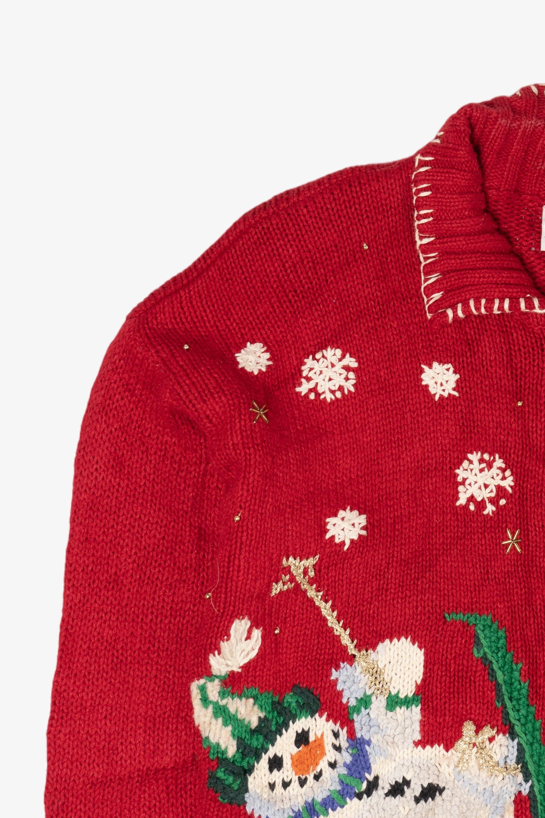 Vintage Snowmen Skiing Ugly Christmas Sweater (1990s)