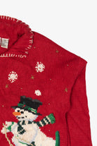 Vintage Snowmen Skiing Ugly Christmas Sweater (1990s)
