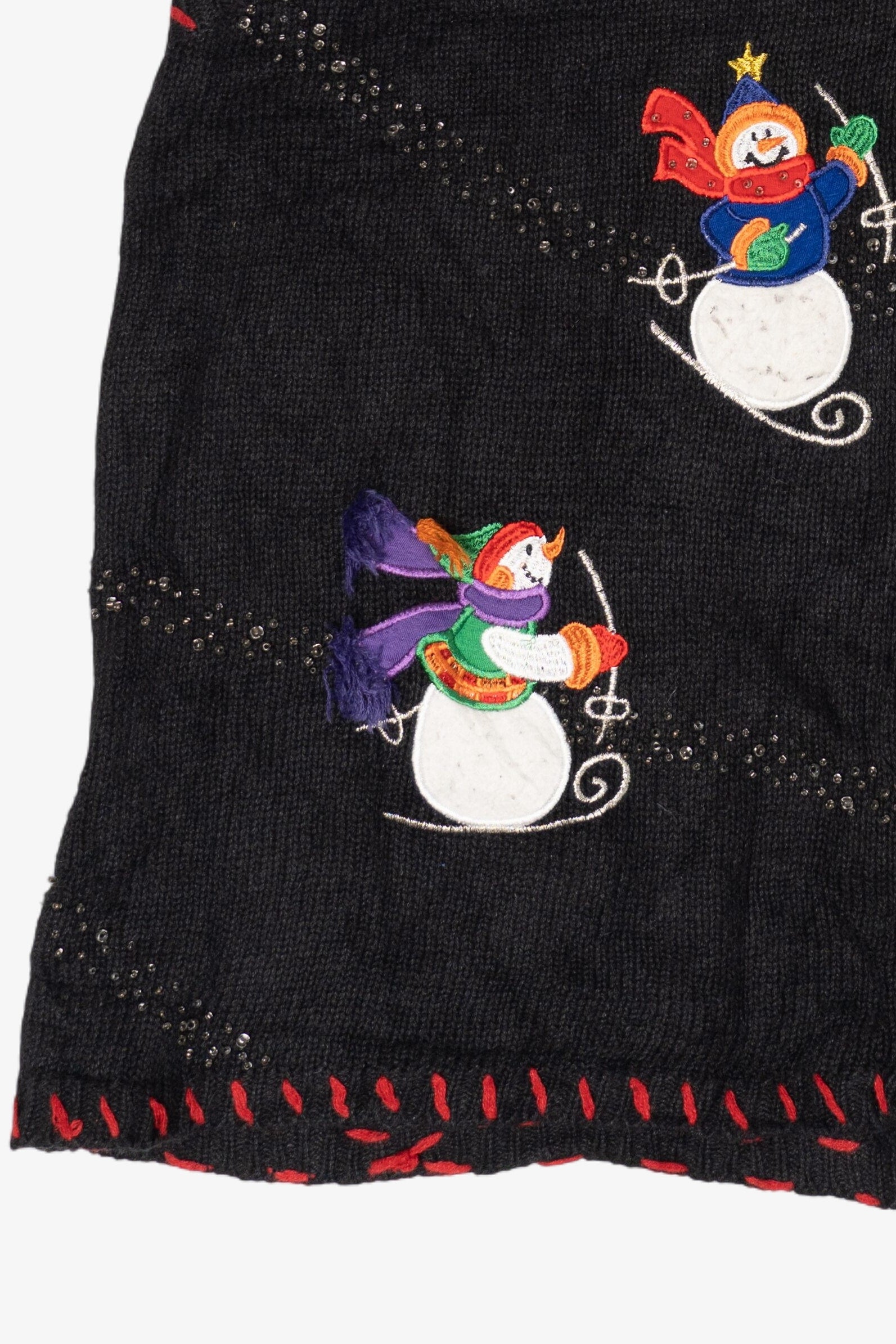 Vintage Snowmen Skiing Ugly Christmas Vest (1990s)