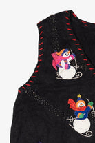 Vintage Snowmen Skiing Ugly Christmas Vest (1990s)