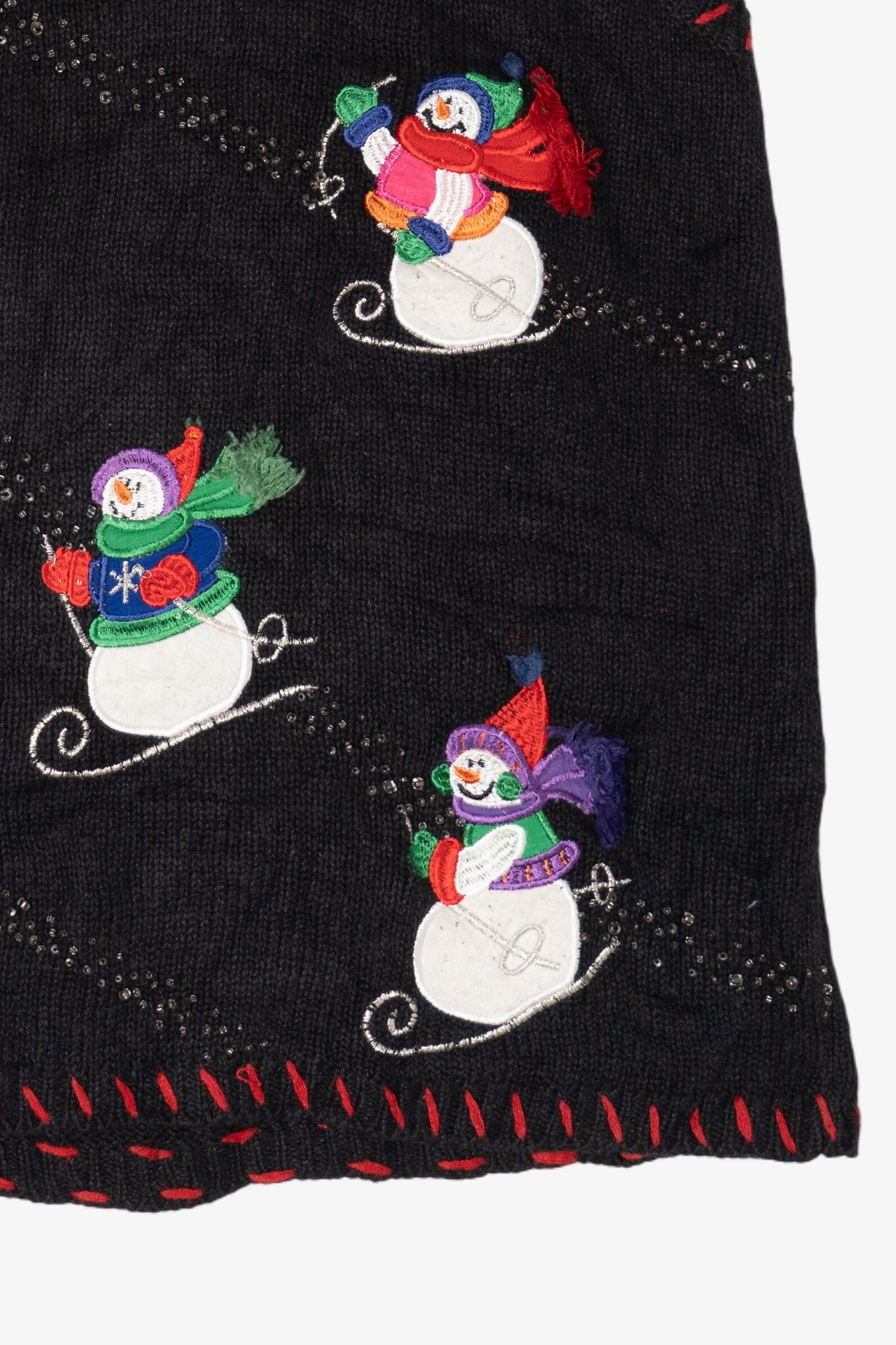 Vintage Snowmen Skiing Ugly Christmas Vest (1990s)