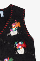 Vintage Snowmen Skiing Ugly Christmas Vest (1990s)