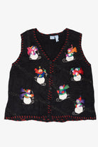 Vintage Snowmen Skiing Ugly Christmas Vest (1990s)