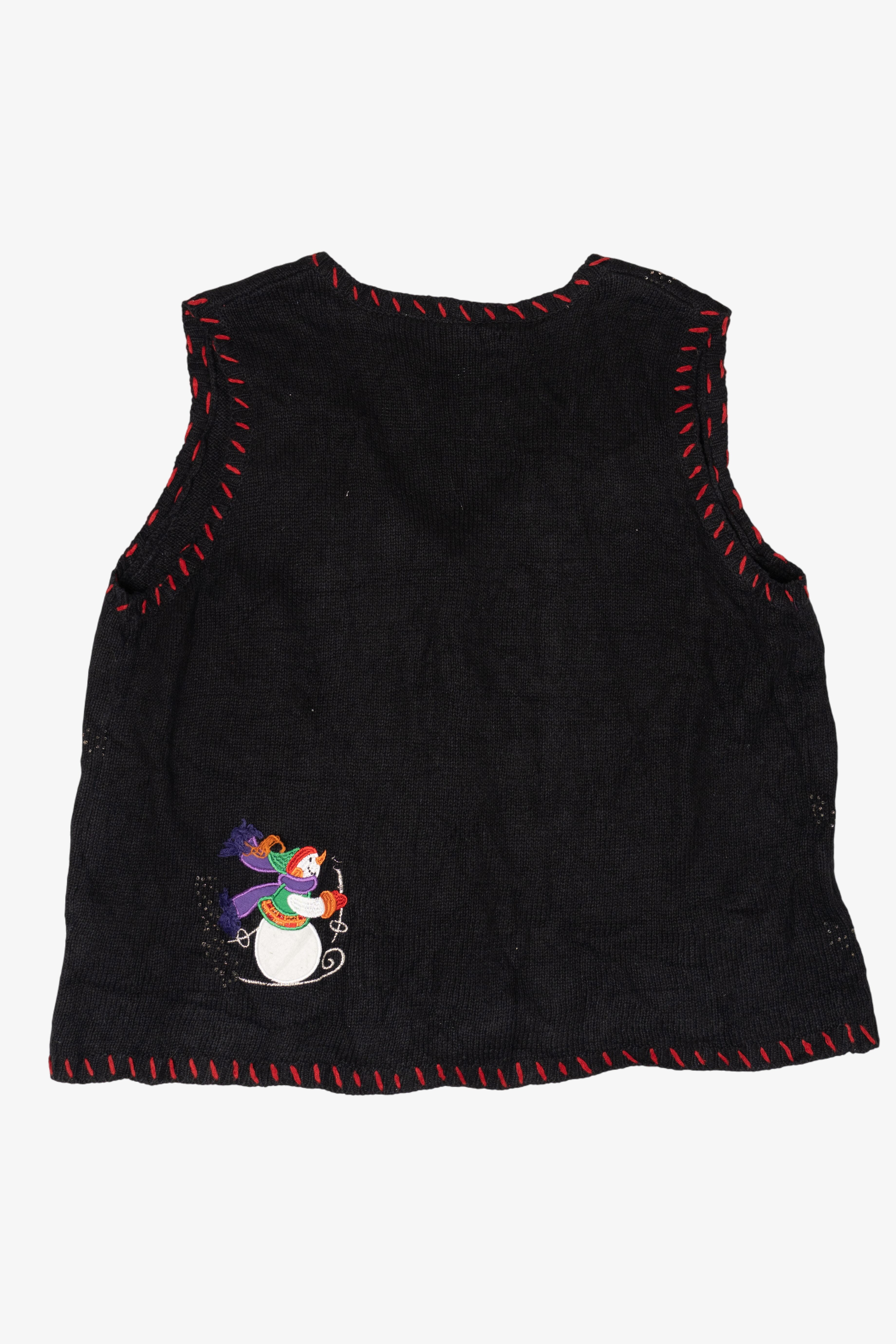 Vintage Snowmen Skiing Ugly Christmas Vest (1990s)