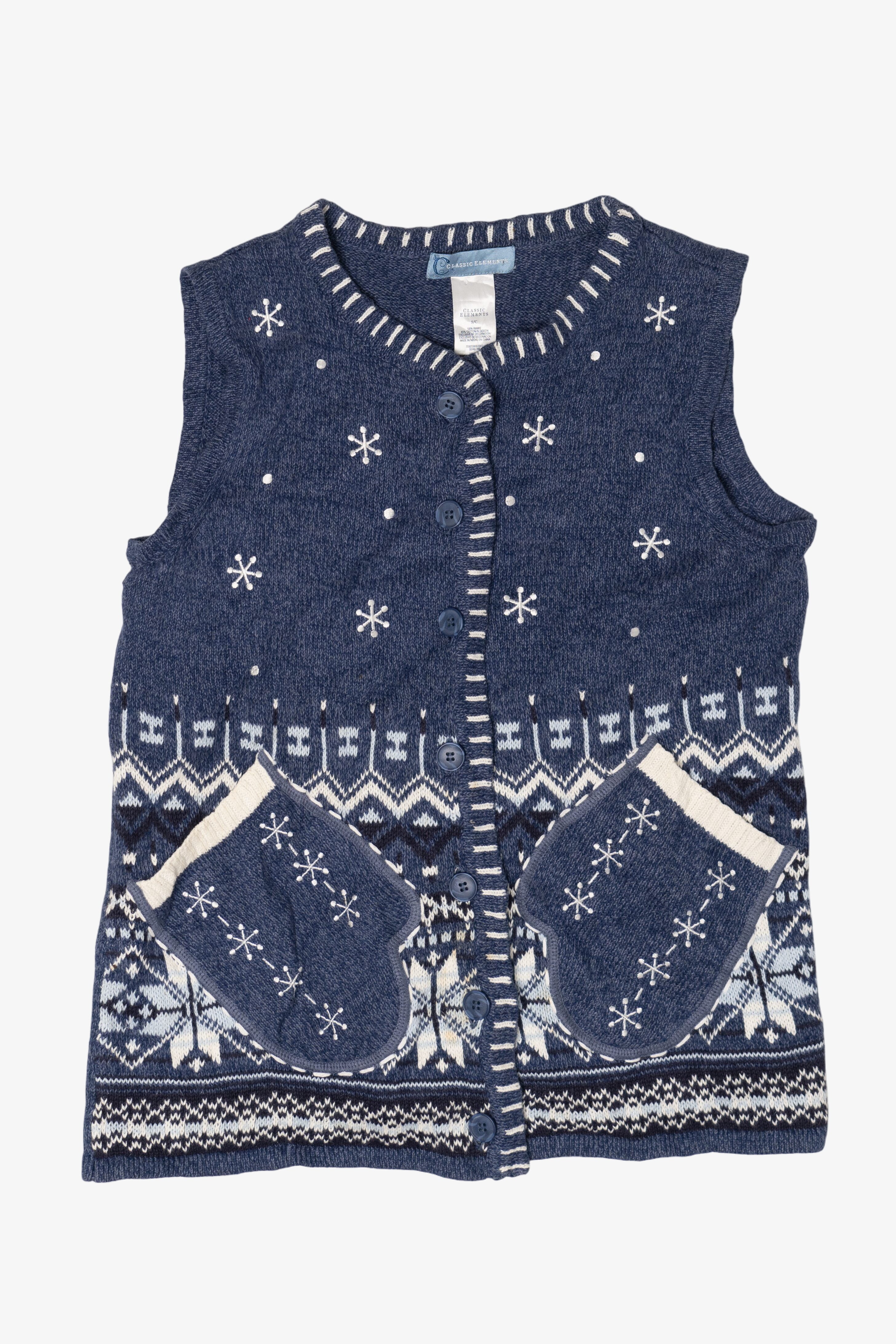 Vintage Mitten Pockets Ugly Christmas Sweater (2000s)