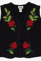 Vintage Ambra Poinsettias Ugly Christmas Sweater (1990s)