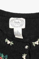 Vintage Stitches In Time Stockings Ugly Christmas Cardigan (1990s)