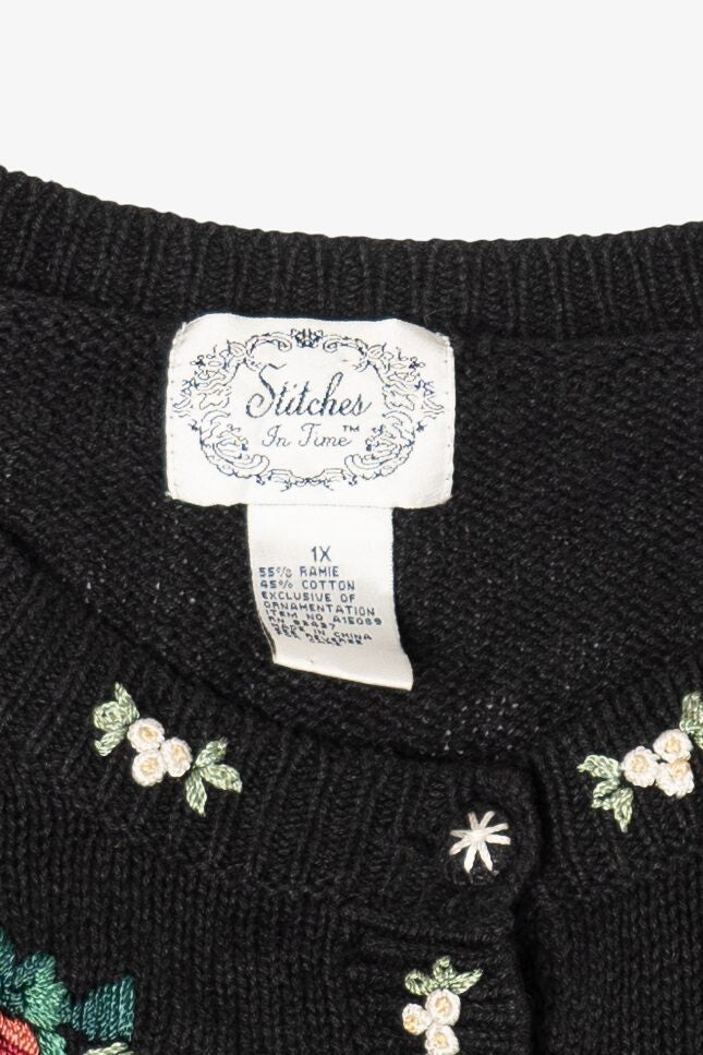 Vintage Stitches In Time Stockings Ugly Christmas Cardigan (1990s)