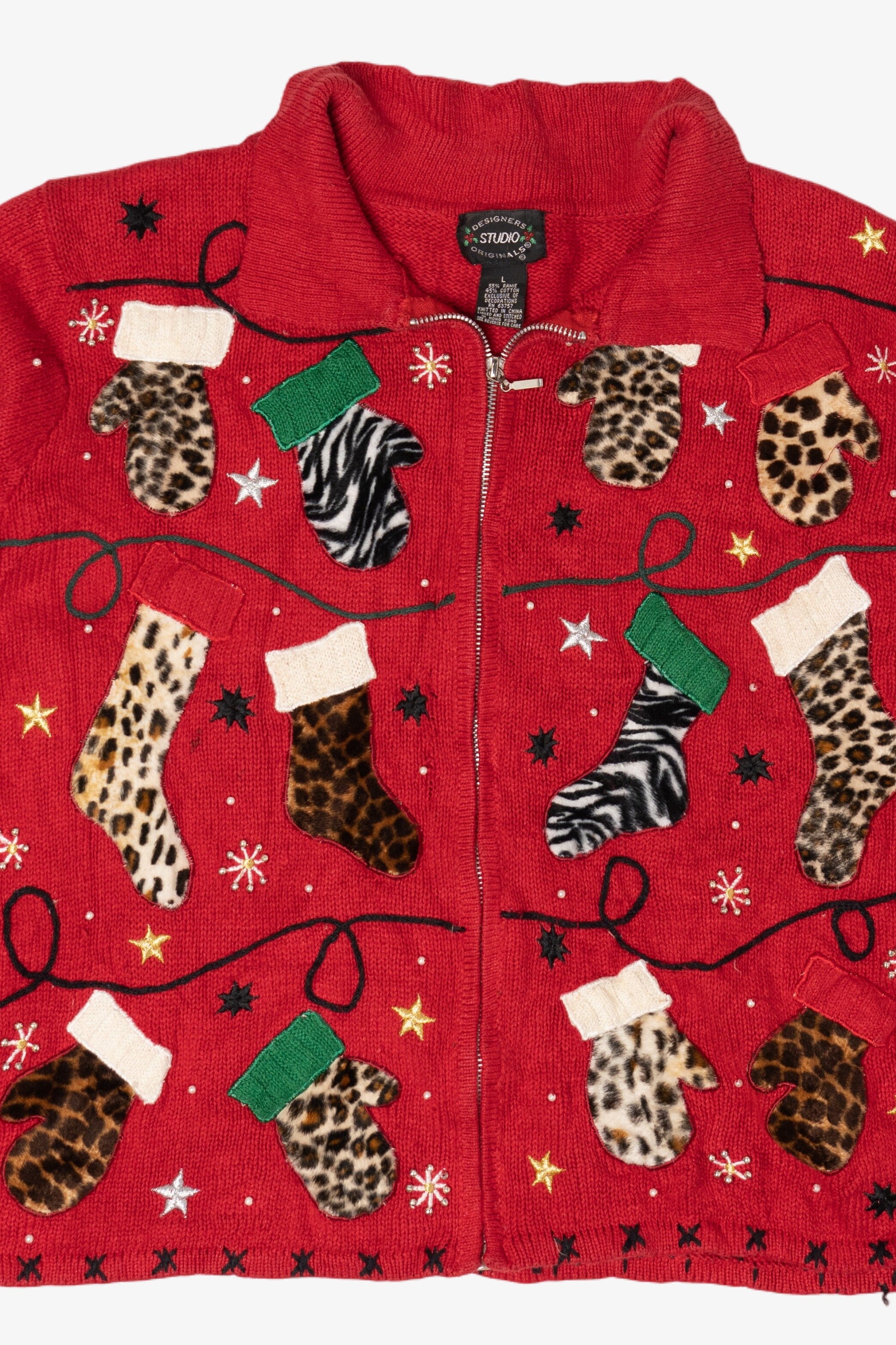 Vintage Designer Studio Originals Stockings Ugly Christmas Cardigan (2000s)