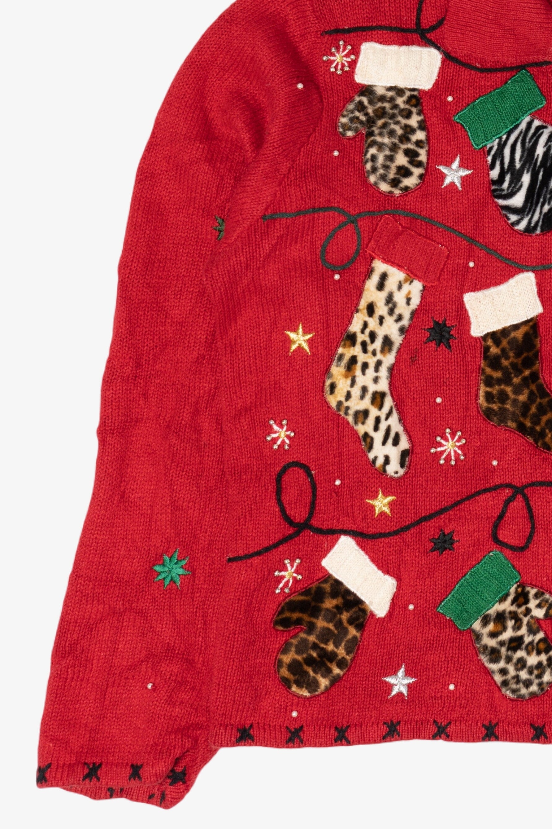 Vintage Designer Studio Originals Stockings Ugly Christmas Cardigan (2000s)