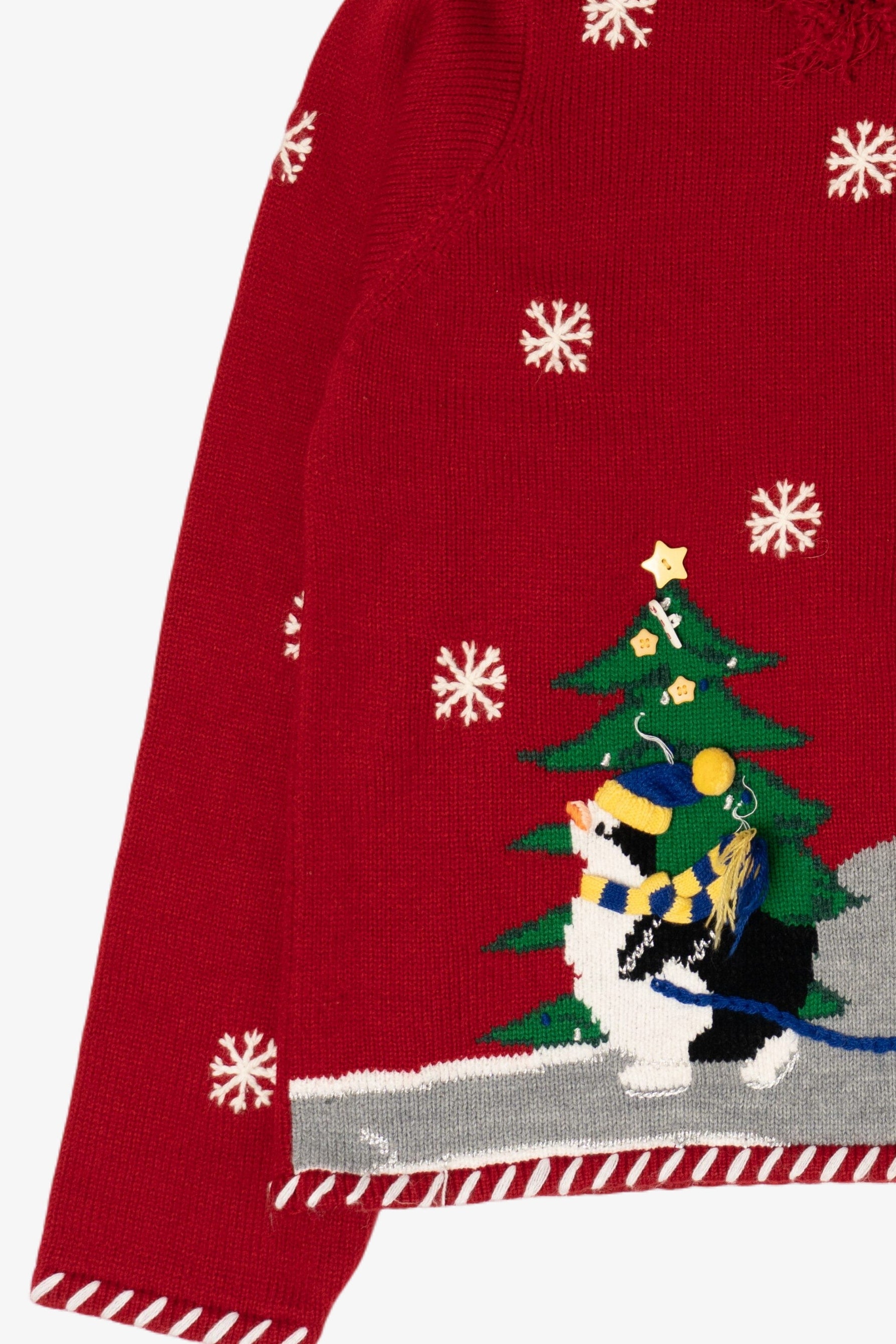 Vintage Karen Scott Penguins On Ice Ugly Christmas Cardigan (2000s)
