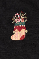 Vintage Stitches In Time Stockings Ugly Christmas Cardigan (1990s)