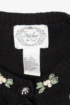 Vintage Stitches In Time Stockings Ugly Christmas Cardigan (1990s)