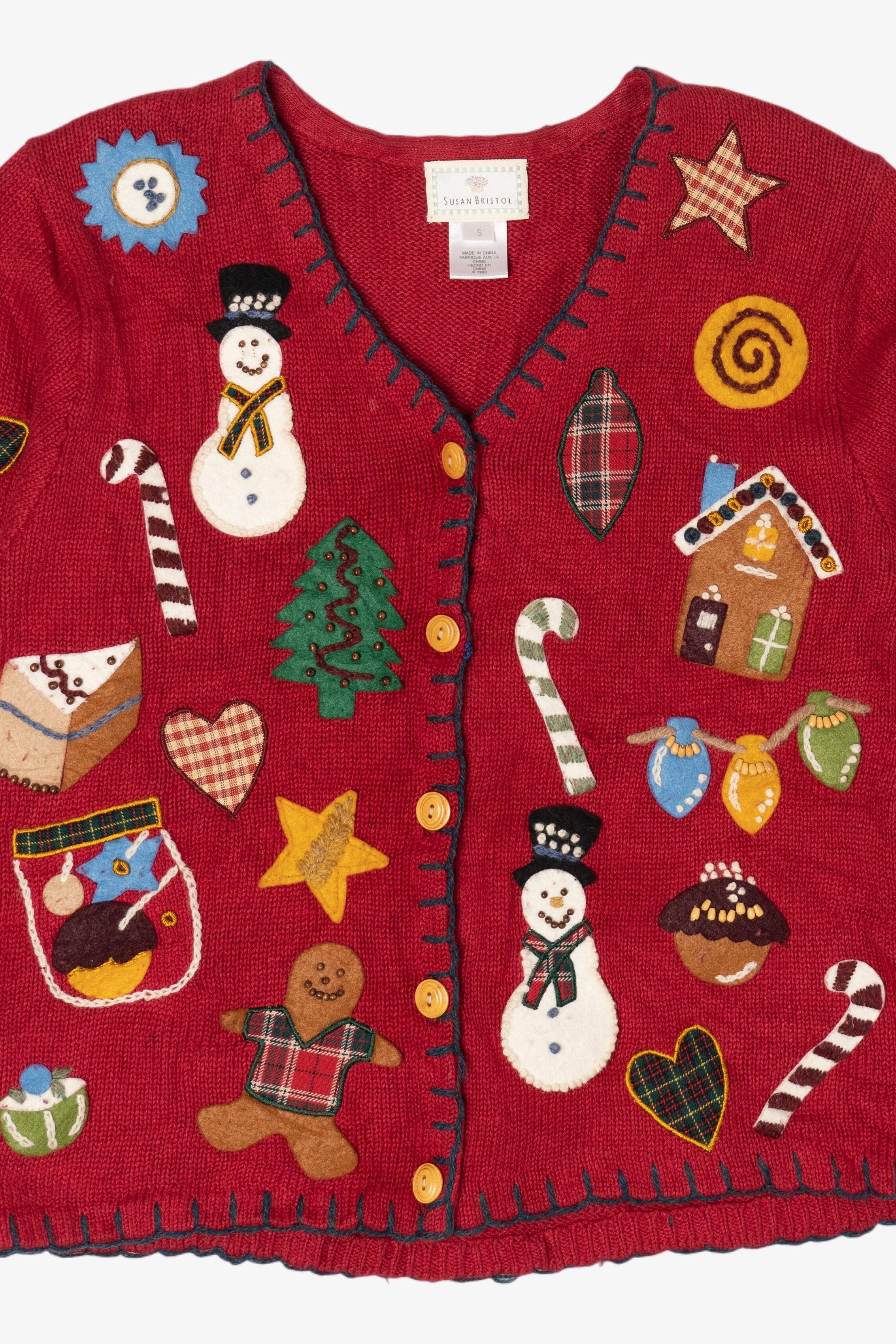 Vintage Susan Bristol Ugly Christmas Cardigan (1990s)