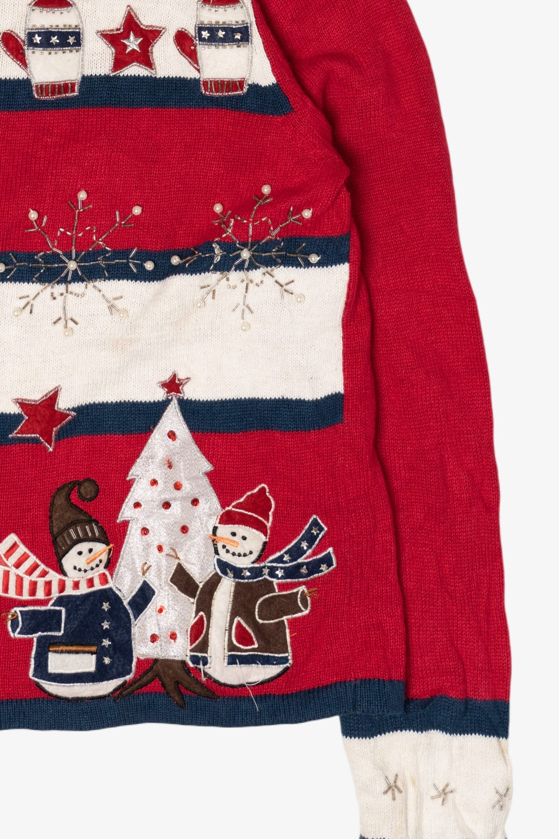 Vintage Sarah Bentley Snowmen Ugly Christmas Cardigan (1990s)