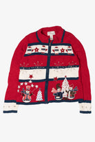 Vintage Sarah Bentley Snowmen Ugly Christmas Cardigan (1990s)