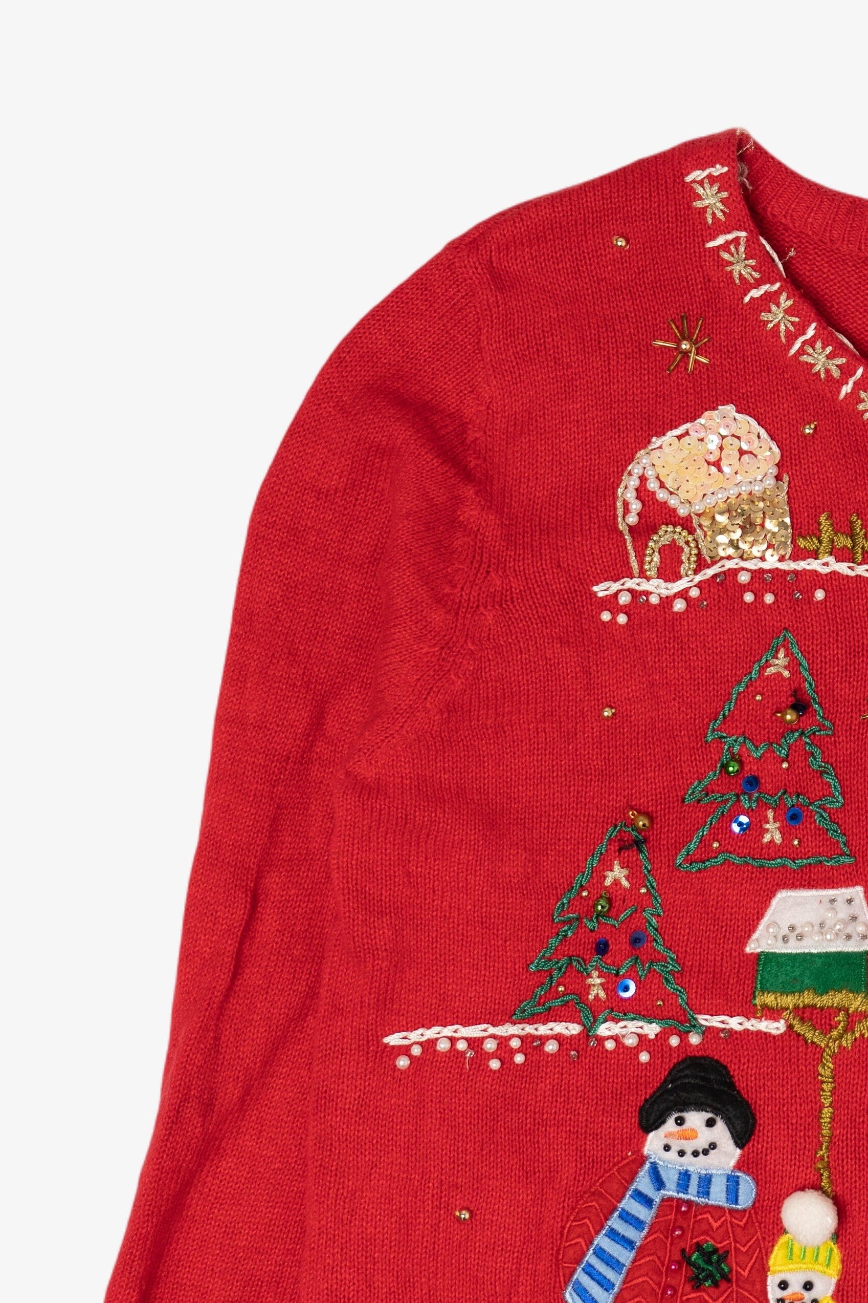 Vintage Lisa International Snowmen Ugly Christmas Cardigan (1990s)