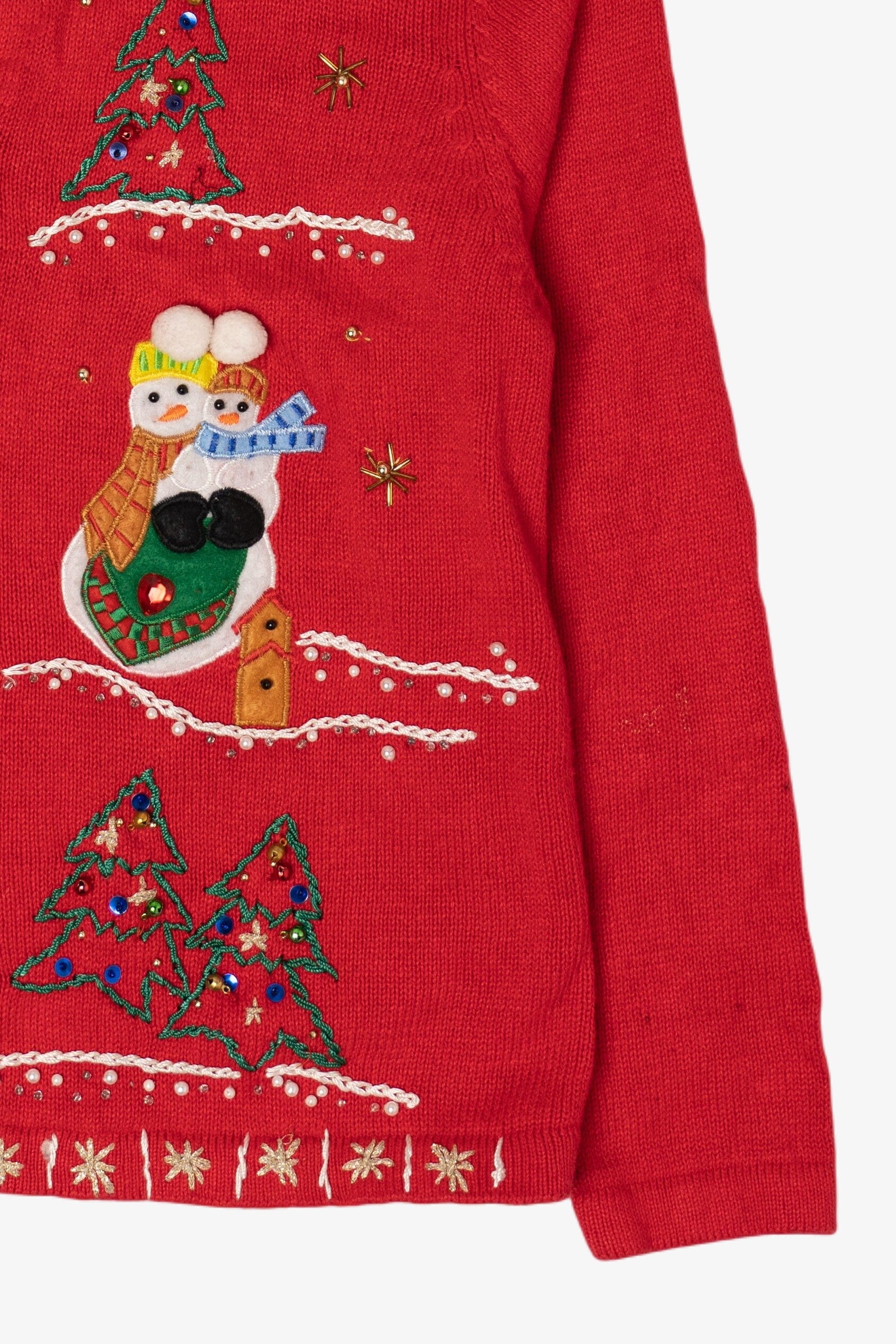 Vintage Lisa International Snowmen Ugly Christmas Cardigan (1990s)