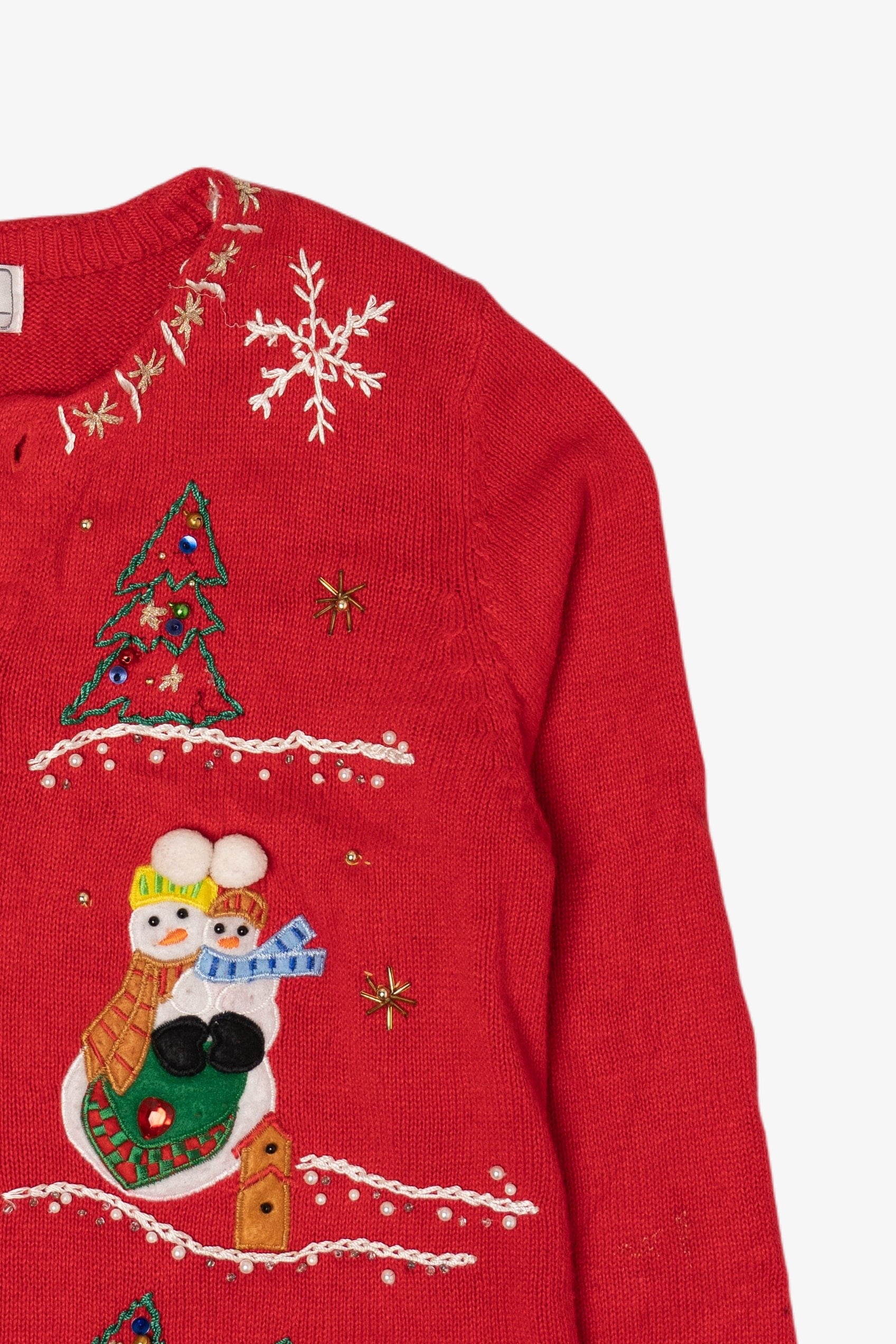 Vintage Lisa International Snowmen Ugly Christmas Cardigan (1990s)