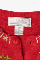 Vintage Lisa International Snowmen Ugly Christmas Cardigan (1990s)
