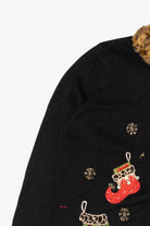 Vintage Tiara International Stockings Ugly Christmas Cardigan (1990s)