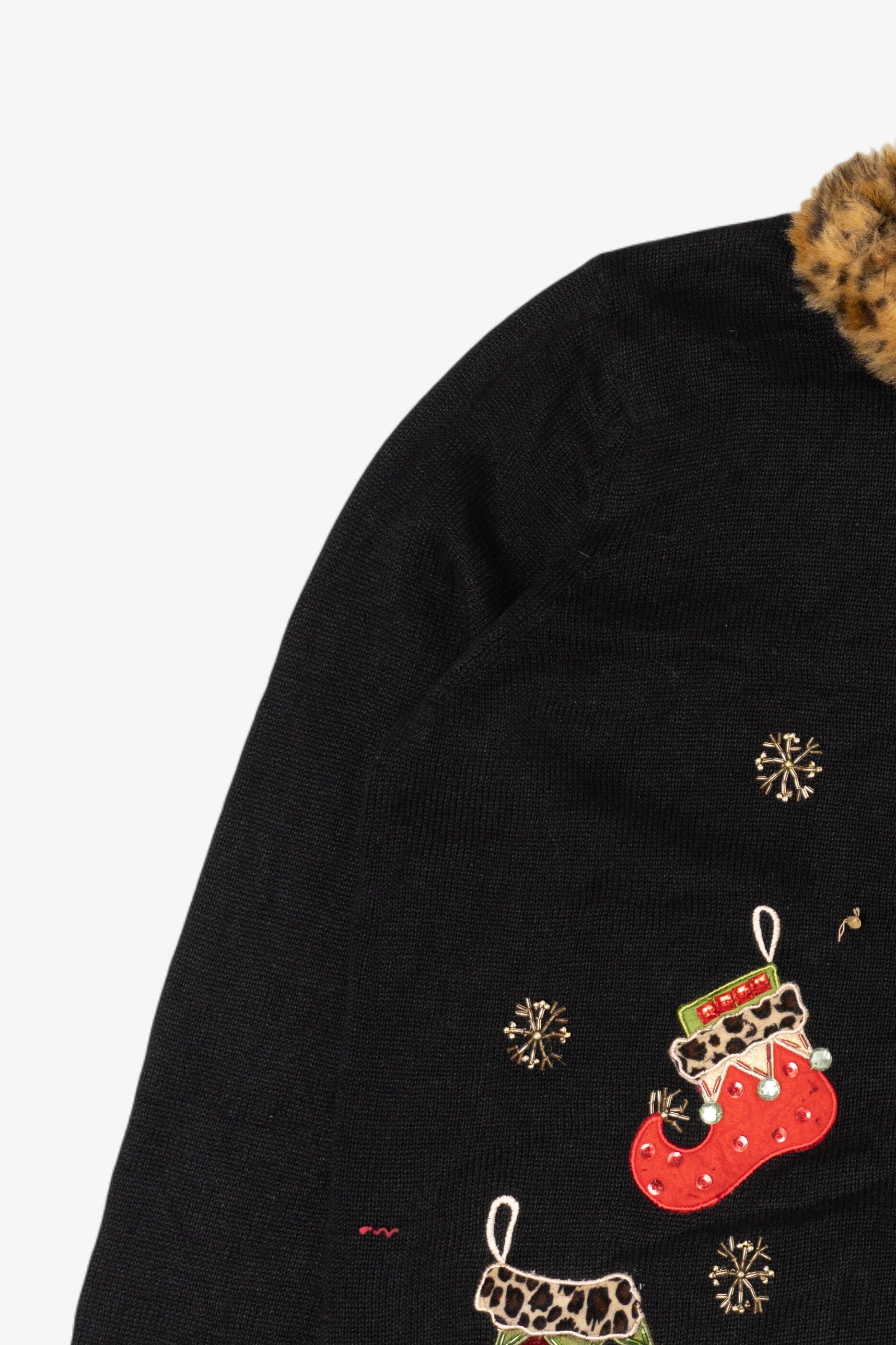 Vintage Tiara International Stockings Ugly Christmas Cardigan (1990s)