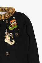 Vintage Tiara International Stockings Ugly Christmas Cardigan (1990s)