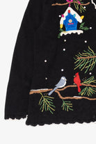 Vintage Hampshire Studio Snow Birds Ugly Christmas Cardigan (2000s)