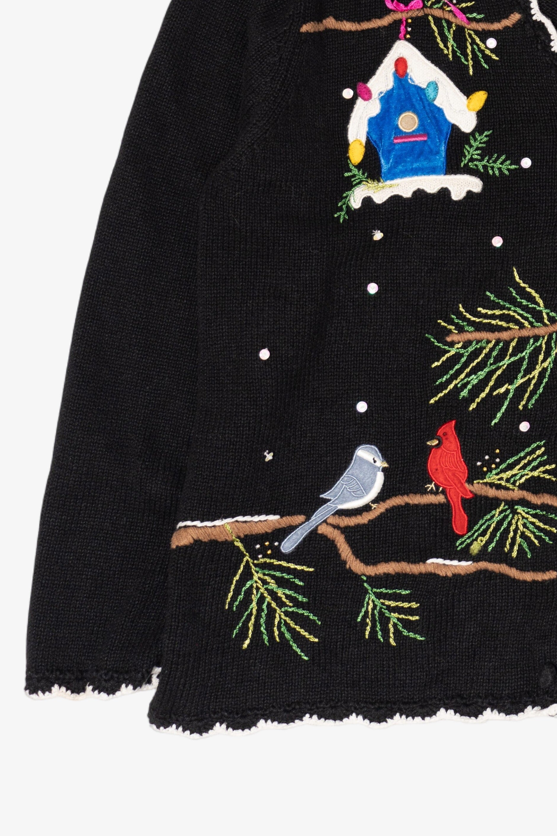 Vintage Hampshire Studio Snow Birds Ugly Christmas Cardigan (2000s)