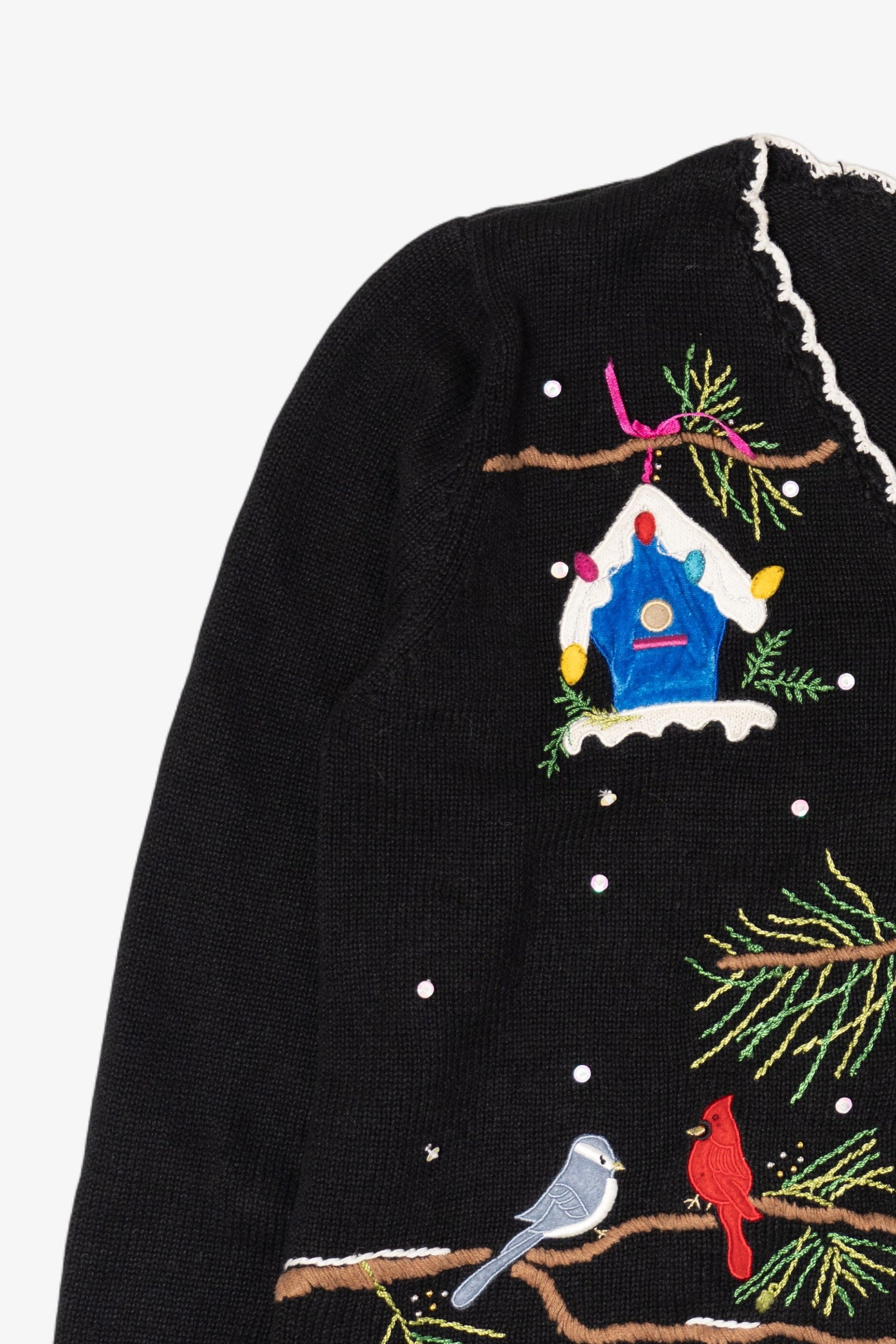 Vintage Hampshire Studio Snow Birds Ugly Christmas Cardigan (2000s)