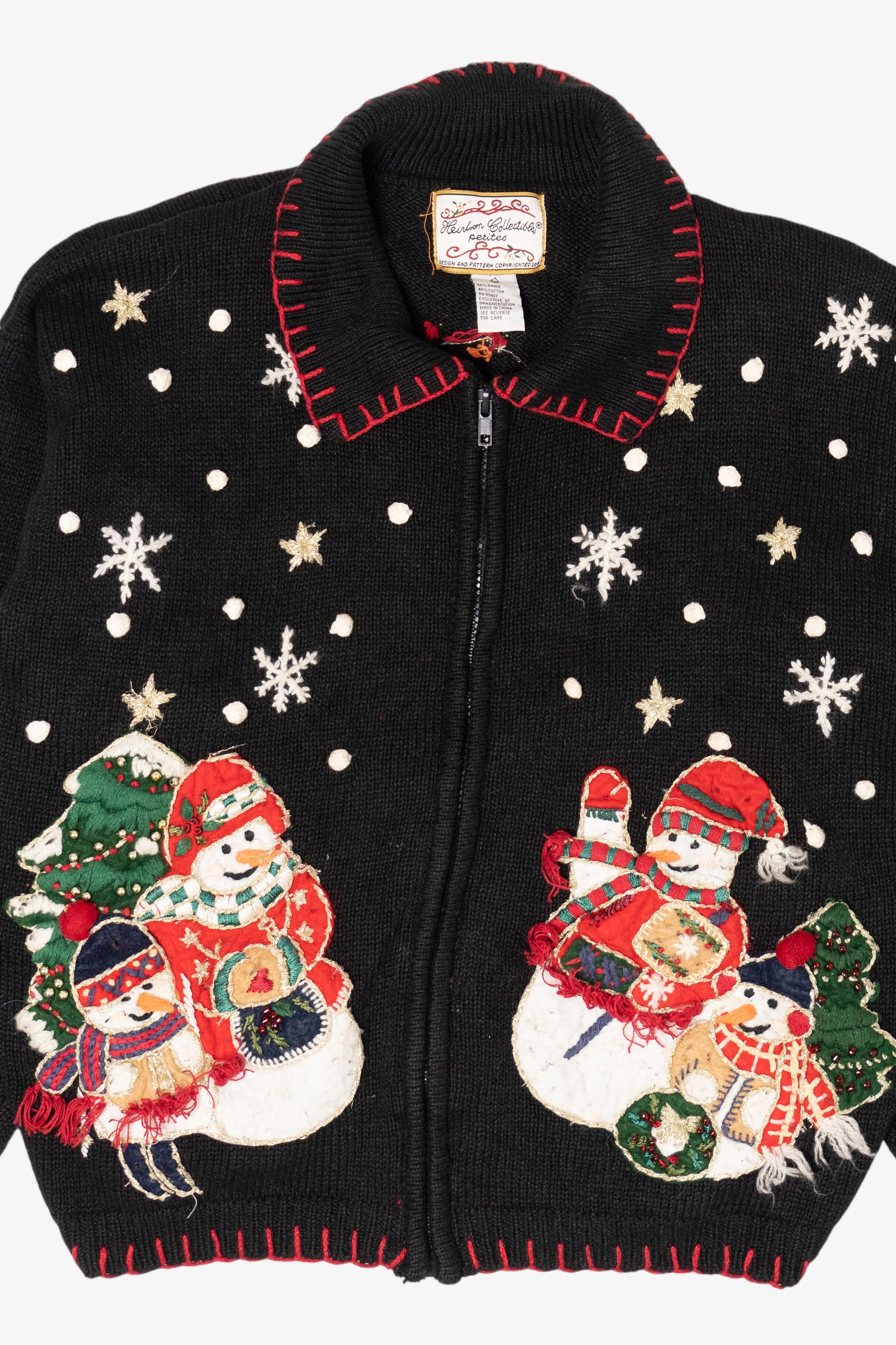 Vintage Heirloom Collectibles Snowmen Ugly Christmas Cardigan (2000s)